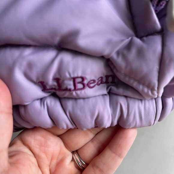 Women's L.L. Bean Reversible Purple Down Puffer Jacket Lightweight Coat Winter - Picture 8 of 11
